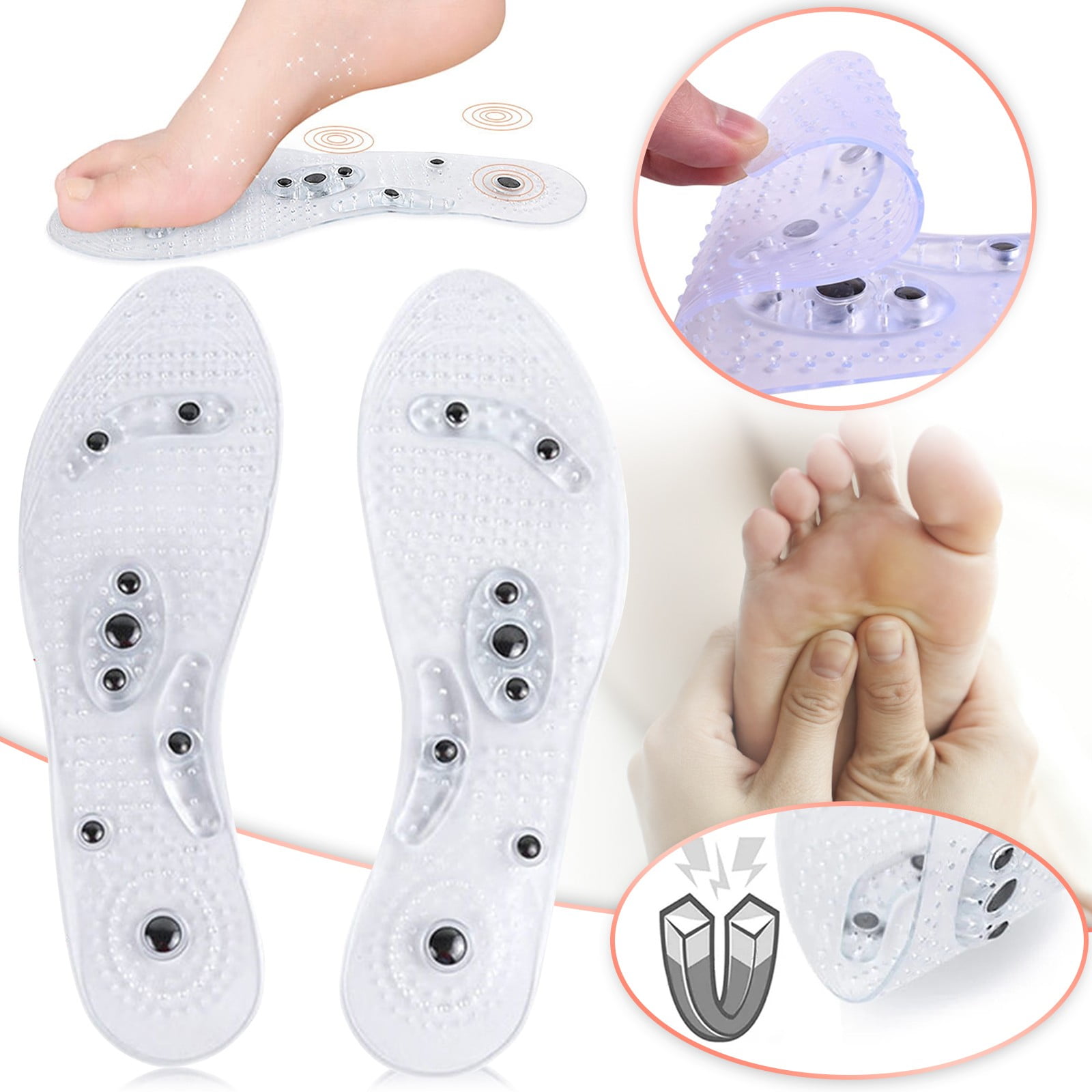 Foot Care Insoles, Acupressure Foot， AntiFatigue, Pain Relief