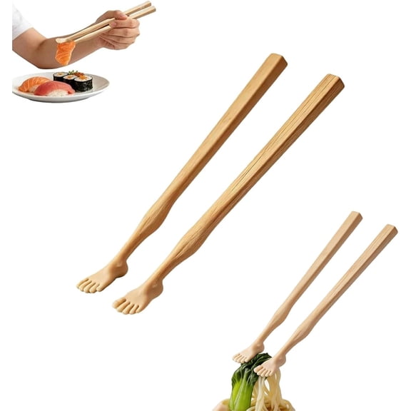 Foot Chopsticks with Straw, Toe-Shaped Chopstick, Soles of Feet Foot Pad Design Chopsticks, Funny 3D Printed Snack Chopsticks for Noodles, Novelty Gift for Gag, Easy-to-Use Chop Sticks (1pcs)