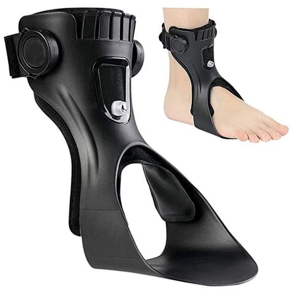 Foot Drop Brace Drop Foot Brace for Walking, Breathable Ankle Foot Orthosis Support, Adjustable Buckle Closure, for Women Men, Training & Daily Use Soft Terry Knit Fabric (Left,S)