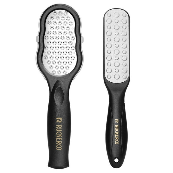 Foot File 2Pcs Callus Remover Foot File clean box wet and dry foot rasp & Double-Sided Stainless steel File Callus Dead Skin Remover Foot Scrub Care tool