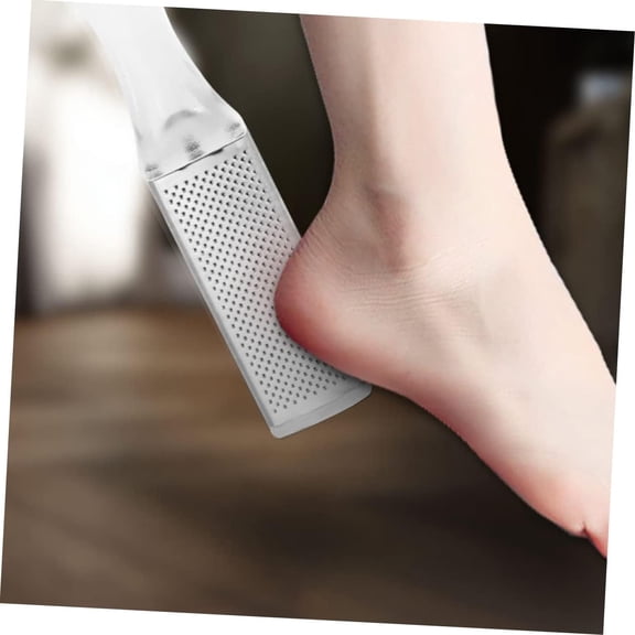 Foot File Callus Remover, Hard Dead Rough Skin Callus Remover Reducer 2 Sides Clear Handle, for Corns, Calluses, Dry, Hard Skin Removal