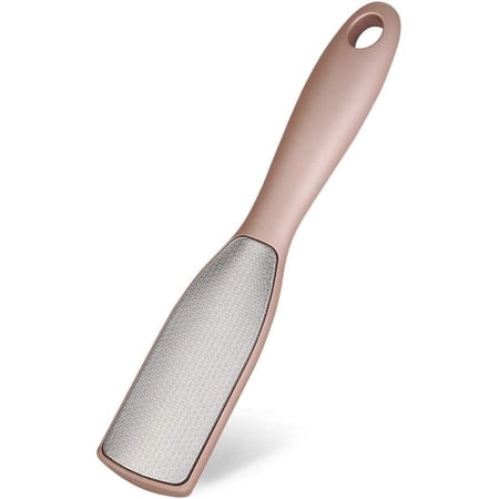 Foot File Double Sided Foot Rasp Callus Remover, Stainless Steel Pedicure Foot Scrubber Pedicure File  for Cracked Heel and Foot Corn Removal(Rose Gold)