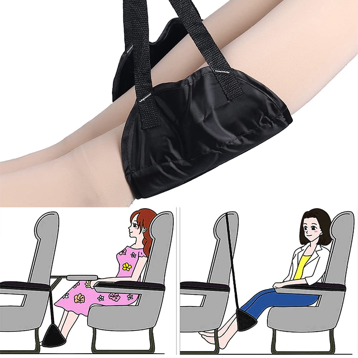 Airplane Footrest Hammock, Travel Foot Rest Hammock with No Foot Clashing,  Prevent Pain & Swelling, Soft Memory Foam Pad and Adjustable Strap Esg10182  - China Hammock and Foot Rest Hammock price