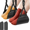 Foot Hammock for Plane Travel (2 Pack), Memory Foam Airplane Foot Hammock Provides Foot Rest for