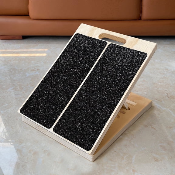 Adjustable Foot Incline Wooden Slant Board for Calf Stretching,440lb Capacity, Balance Velour Stretcher Ankle Stretch Knee Leg Boards Squats Wedge Exercise Pilates Fitness Portable Equipment