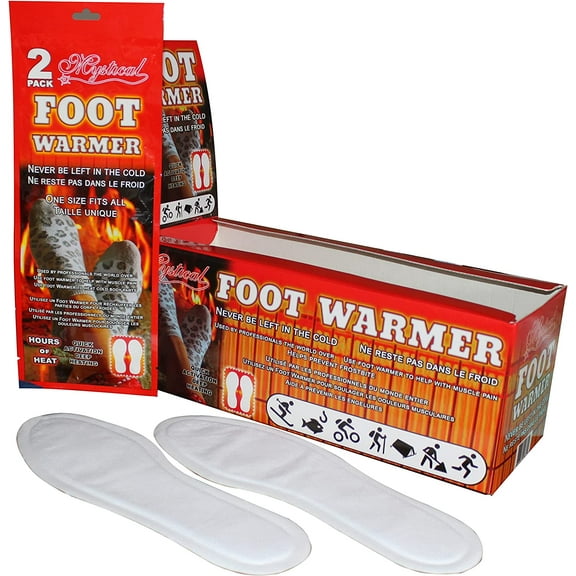 Foot Insole Warmers Adhesive in Shoe Warm Heat Packets | (2 Packs) | Box of 16 | Keep Feet Hot | Safe Natural Air Activated Heated Packets - Hours of Heat -Single Use & Disposable by Mystical Fire