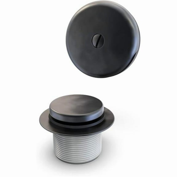 Foot Lock Stop Bath Drain Trim Kit, Matte Black