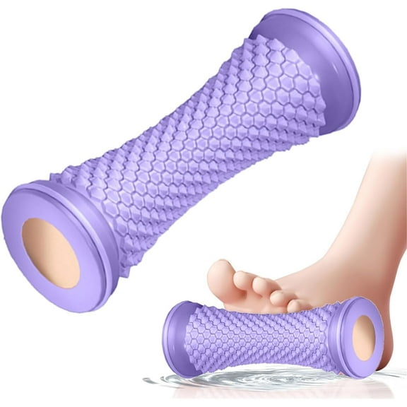Foot Massage Roller, Manual Foot Massager Deep Tissue Muscle Massage Tool, Acupressure Trigger Point Therapy Reflexology Tool for Plantar Fasciitis Relief, Neuropathy, Arch Pain, Heel Spurs (Purple)