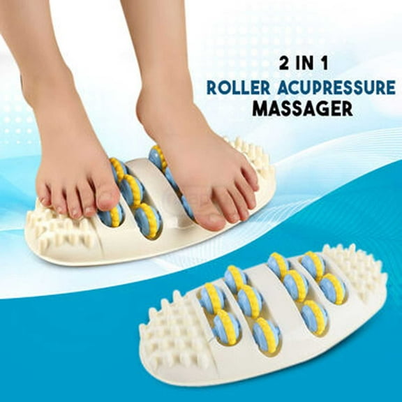 Foot Massager, Elliptical 4-Roller with Vibration for Muscle Relaxation, Portable Foot Roller for Plantar Fasciitis and Circulation