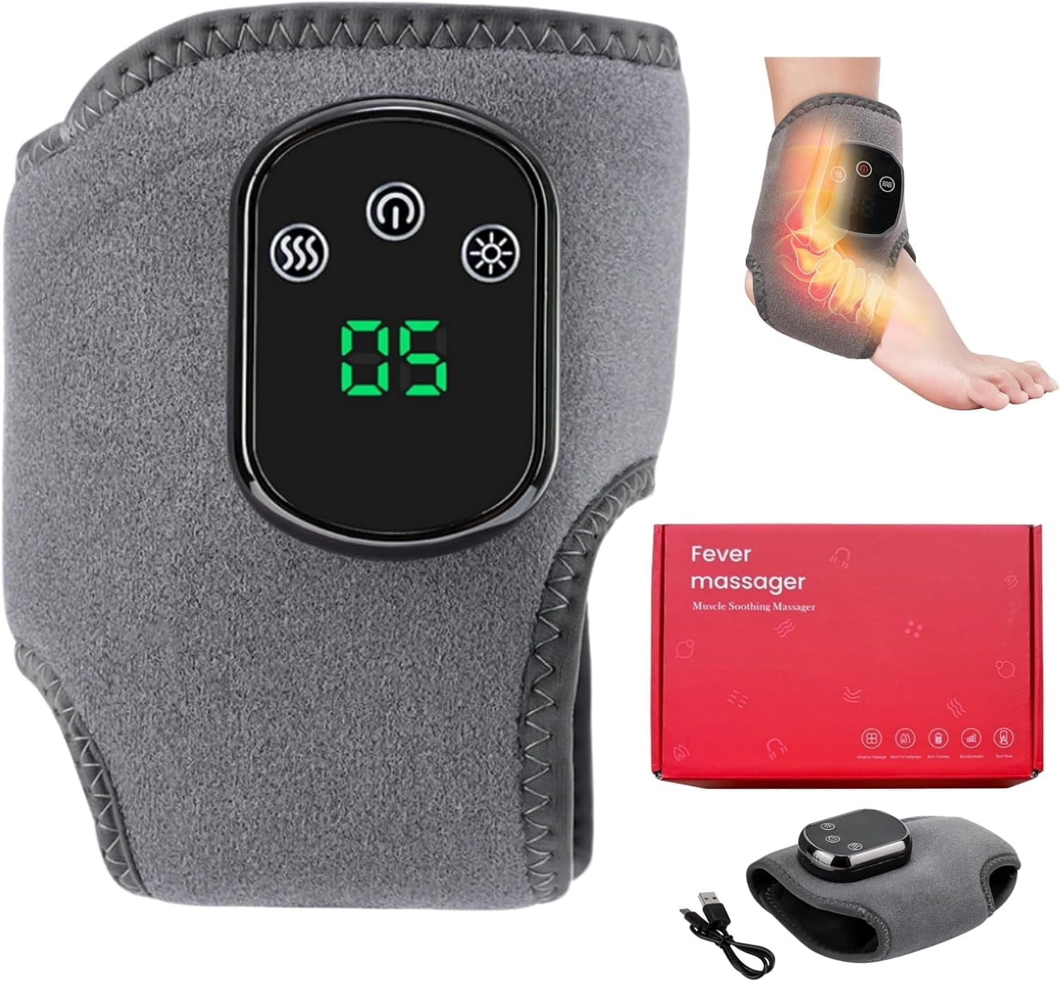 Foot Massager,  Foot Renew Triple Method Massager, 3 Vibration Modes & 5 Heat Levels, Ankle Massager for Neuropathy & Circulation & Pain Relief