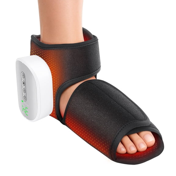Foot Massager with Heat and Compression, 4 Heat Levels & 4 Intensity & 3 Modes Cordless Air Compression Foot ankle Massager, 3000mAh, Auto-Off, Fits Most Feet for Home Travel