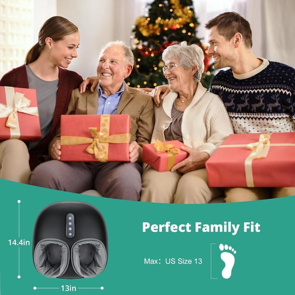 Foot Massager Machine with Heat, Feet Massage Delivers Relief for Tired Muscles & Plantar, Deep Kneading Therapy, Multi-Level Settings for Home, Office Use, Size up to 13"