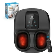 Foot Massager Machine with Heat，Shiatsu Remote Feet Massager for Tired Foot Blood Circulation up to size 13, Black