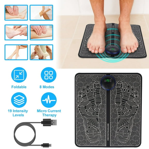Foot Massager Mat, iMounTEK 19 Intensities 8 Massage Modes Electric Feet Acupressure Pad, Acupuncture Massager Legs Circulation Machine Anti Fatigue Sore Feet Relief Device with Remote Control