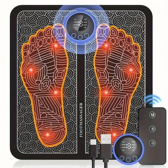 Foot Massager For Neuropathy, Foot Massager Pad For Pain Plantar Relief, Muscle Relaxation, Portable Foot Massager Mat, Remote Control Foot Massager Stimulator