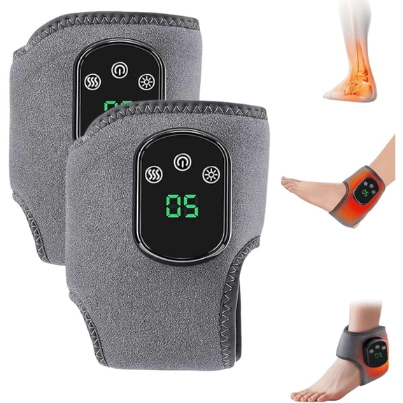 Foot Massager for Neuropathy Pain Relief, 3 Speed Vibration and 5 Heat Settings, Portable Rechargeable Ankle Massager with Touch Screen, Improves Circulation