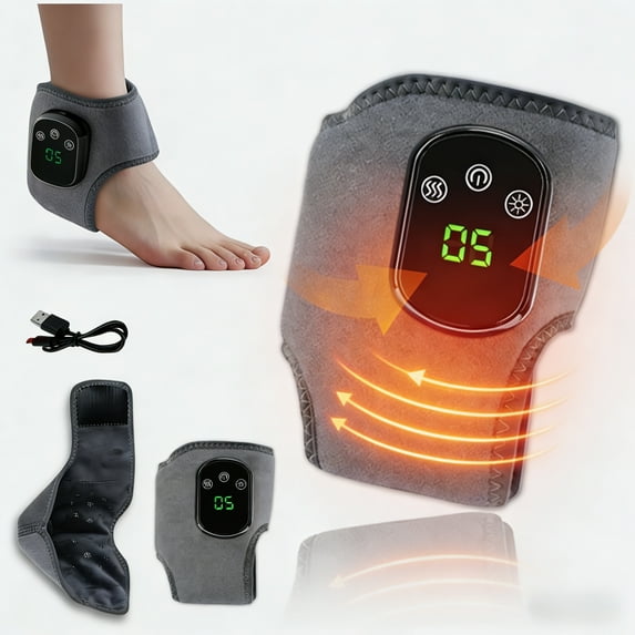 Foot Massager for Neuropathy, Triple Therapy with Heat, Vibration & Compression, Wireless & Portable Ankle Wrap for Pain Relief & Improved Circulation