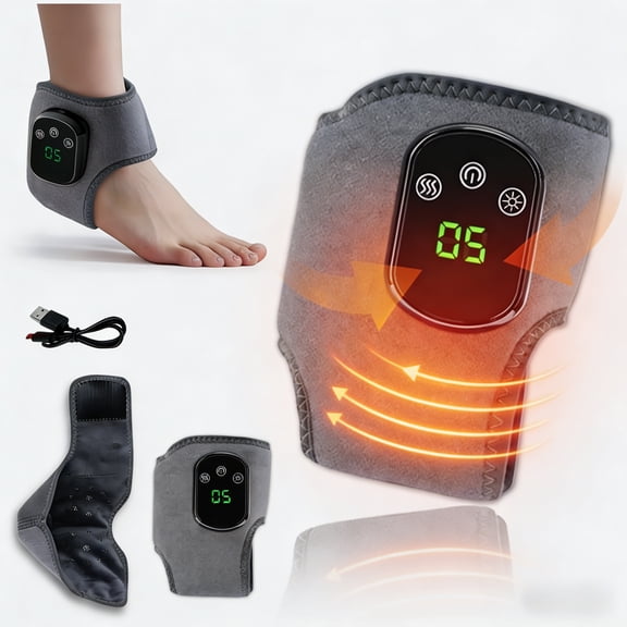 Foot Massager for Neuropathy, Triple Therapy with Heat, Vibration & Compression, Wireless & Portable Ankle Wrap for Pain Relief & Improved Circulation