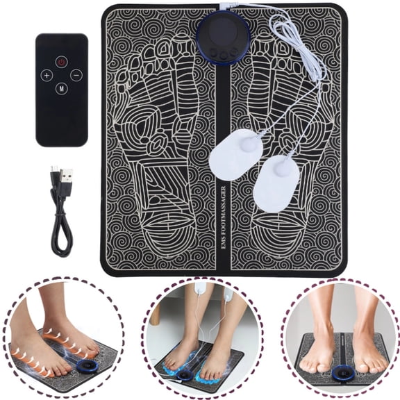 Foot Massager Pad, Electric Foot Massager Mat, 8 Massage Modes & 19 Adjustable Levels, 15-Min Auto Timer Remote Control for Foot and Body Relaxation