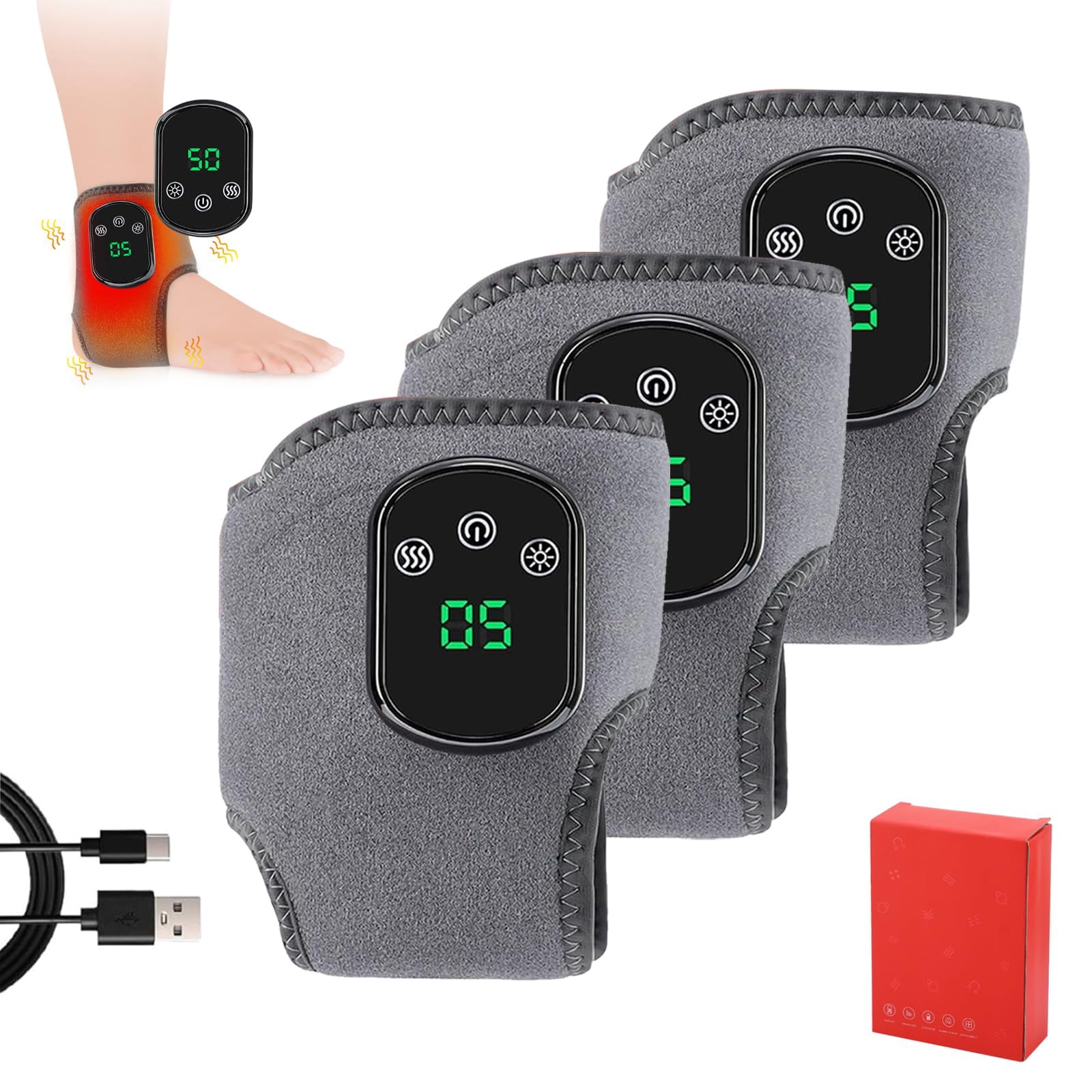 Foot Massager, Wireless Feet Massagers, 3 Vibration Mode, 5 Heat Leavel for Neuropathy for Home/Office/Travel