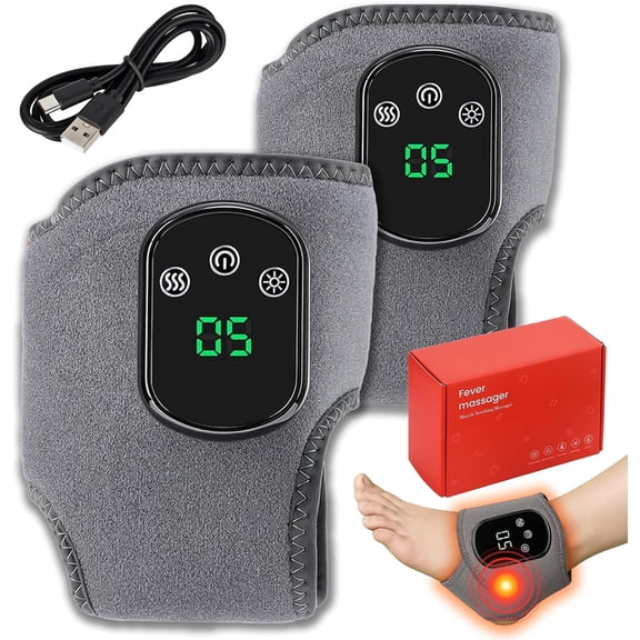 Foot Massager for neuropathy, with 3 Vibration Modes & 5 Heat Levels, All Ages Ankle Massager for Circulation(2pcs)