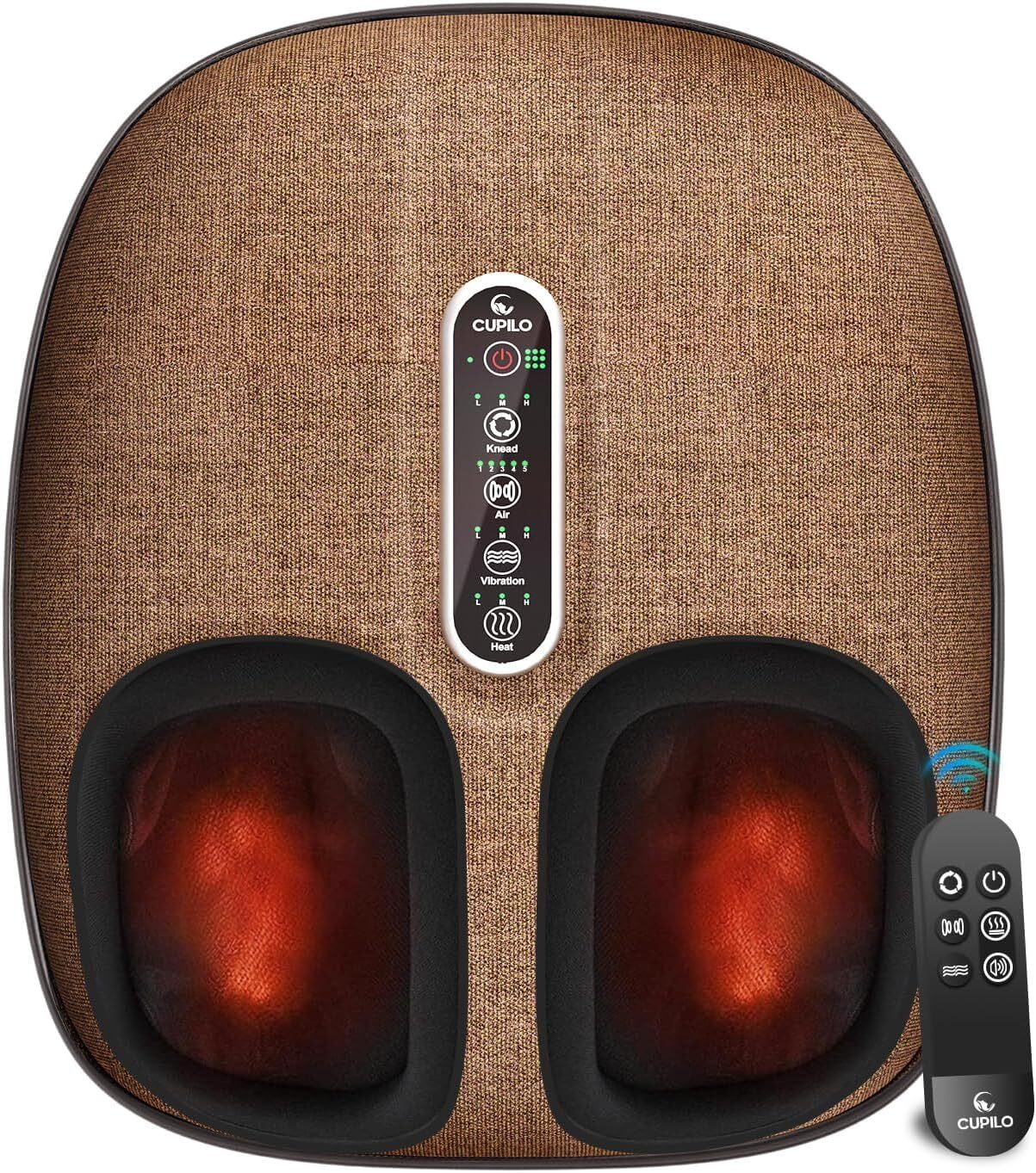 Foot Massager with Heat,Shiatsu Foot Massager Machine for Plantar Fasciitis,Women Men Gifts, Fits Up to 12"(Brown)