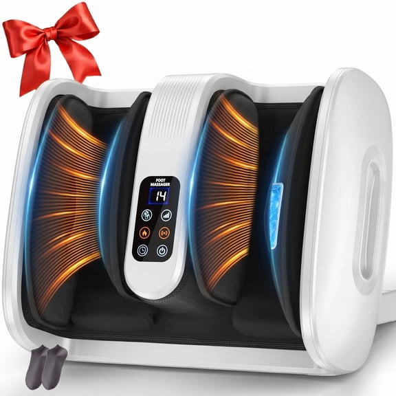 Foot Massager with Heat, Shiatsu Foot Massager Machine with Compression, Deep Kneading Calf for Feet and Ankle, Men, Women, Home and Office