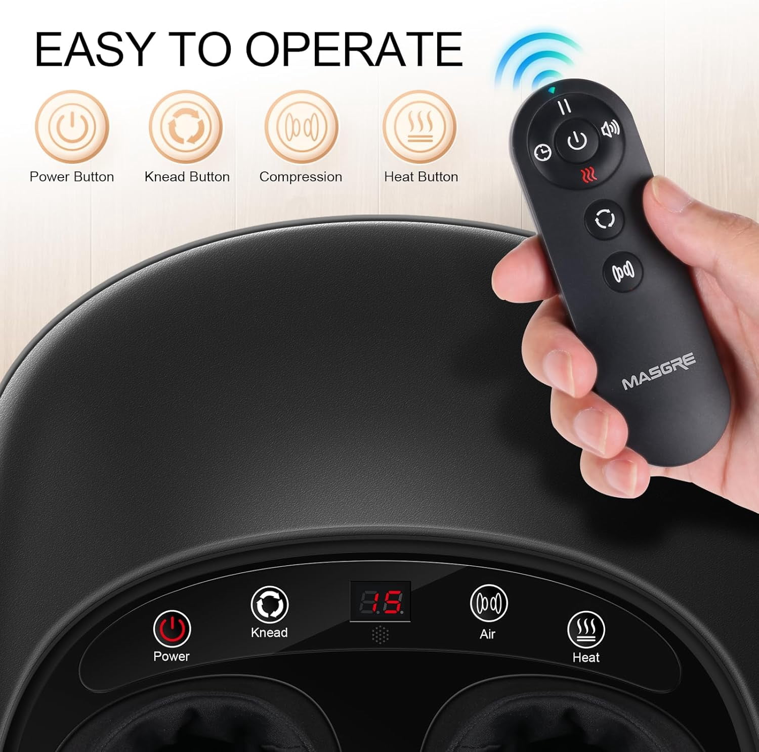 Foot Massager with Heat and Compression - Deep Kneading Shiatsu Therapy for Plantar Fasciitis Relief