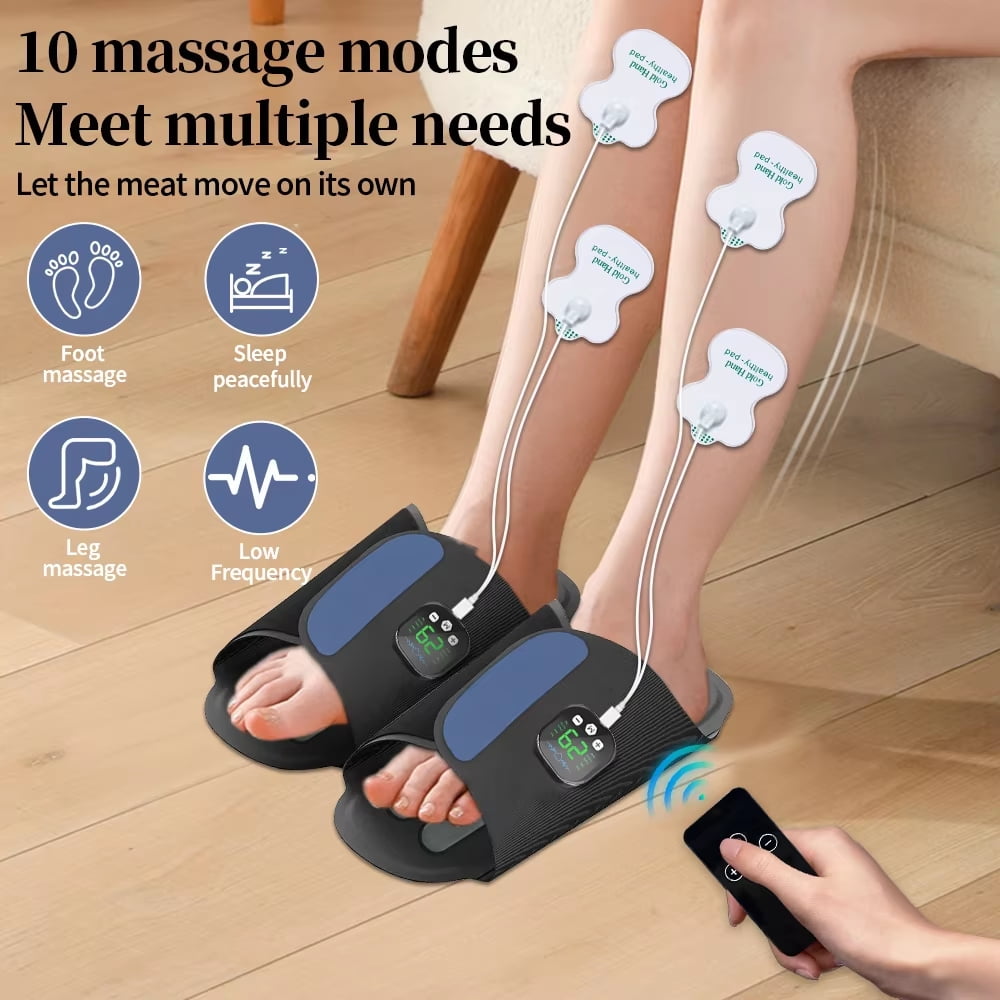 Foot Mat Electronic Foot Massager 10 Modes USB Rechargeable Relaxation Muscle Shoe
