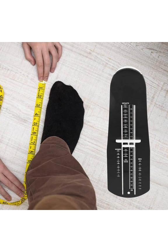 Foot Measuring Device, Shoe Sizer Tool with Printed Scale and Shoe Puller, Foot Measurement Tool for Online Shopping, Home Shoe Fitting Essential for Men Women Kids