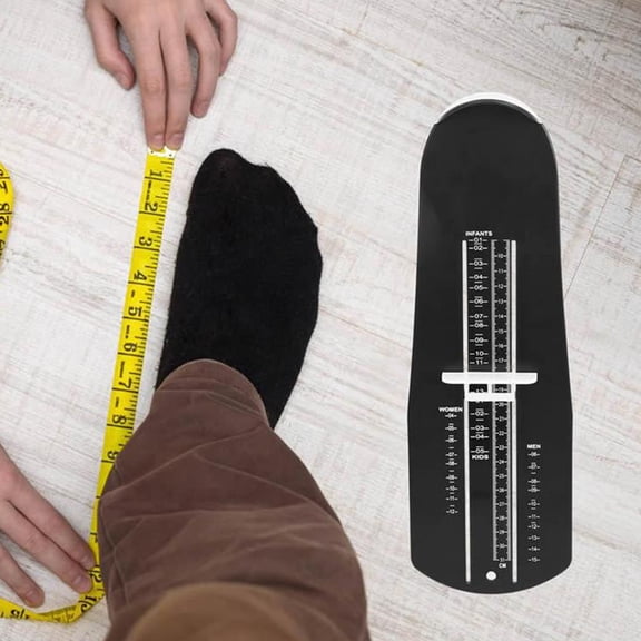 Foot Measuring Device, Shoe Sizer Tool with Printed Scale and Shoe Puller, Foot Measurement Tool for Online Shopping, Home Shoe Fitting Essential for Men Women Kids