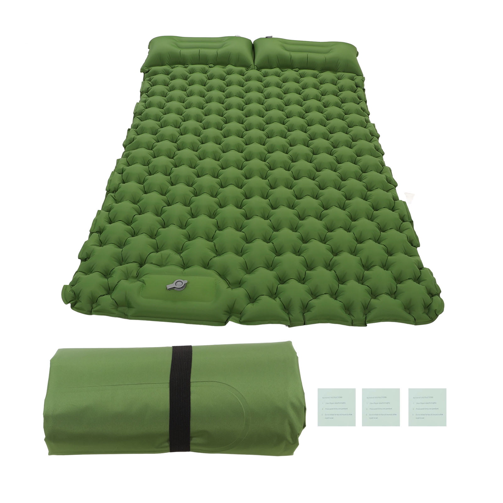 Foot Operated Inflatable Sleeping Pad Ultralight Inflatable Sleeping Mat with Storage Bag Compact Water Resistant Camping Air Mattress for Camping, Backpacking, Hiking, Tent Trap (green)