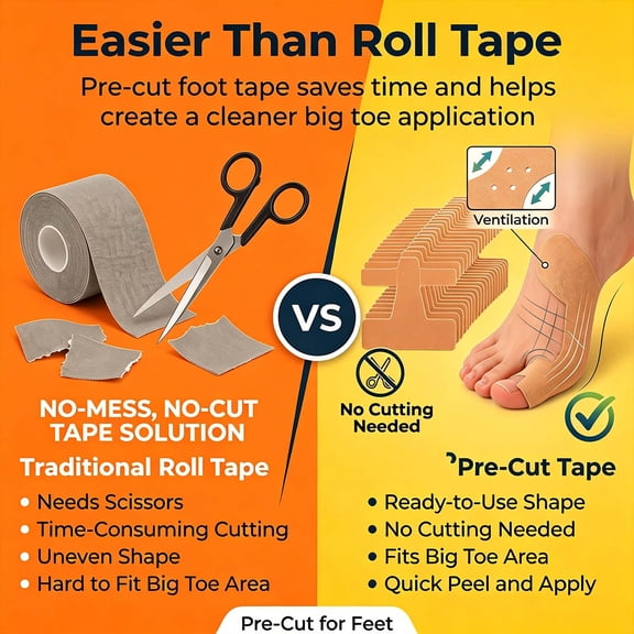 Foot Patch,Bunion Corrector,Precut Elastic Adhesive Sticker With Waterproof Design,Breathable Support Accessory For Toe Alignment And Relief(Beige)