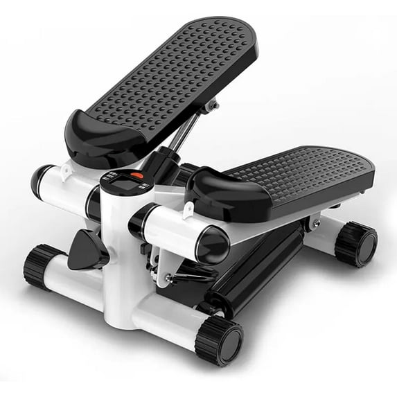 Foot Pedal Exerciser, Fitness Aerobic Stair Cardio Twist Shape Foot Side Home Gym Exercise Machine Climber Mini Stepper, White
