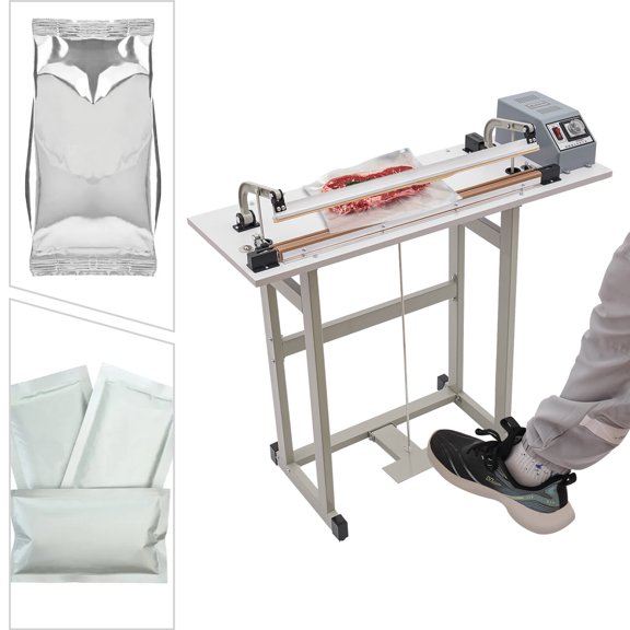Foot Pedal Impulse Sealer heat sealing machine Plastic Bag sealer 110V for Food Industry, Medical Industry