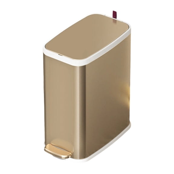 Foot Pedal Operated Trash Can Stainless Steel Soft Close Design Hold Open