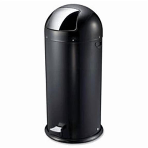 Foot Pedal Receptacle, Round-Top, 13.5 Gal., BK