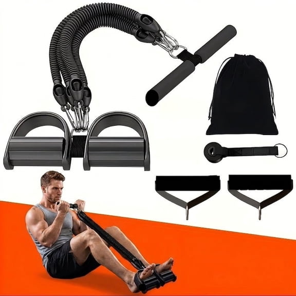 Foot Pedal Resistance Bands Set, Multifunctional Pull Rope Exerciser with Handles, Door Anchor & Storage Bag, Up to 120LBS Resistance, Portable Home Gym Workout Equipment for Arms, Legs & Abs