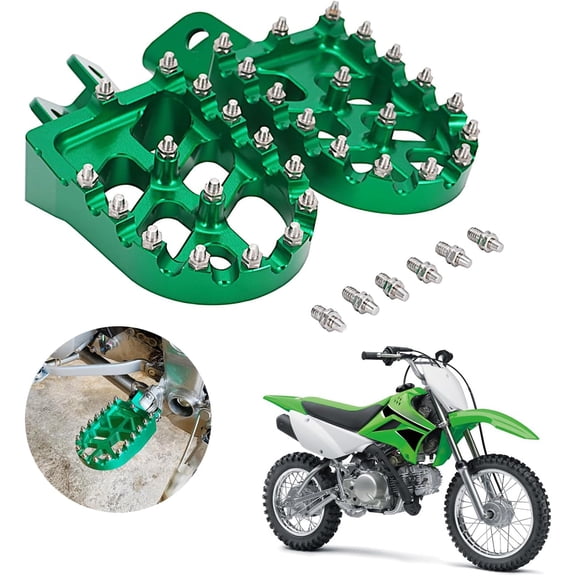 Foot Pegs Motorcycle Footpegs Foot Pedals Rests CNC for Kawasaki KLX 110 KLX110 2002-2023 KLX110L 2010-2023 KX60 1998-2003 OEM 34028-1237 34028-1238