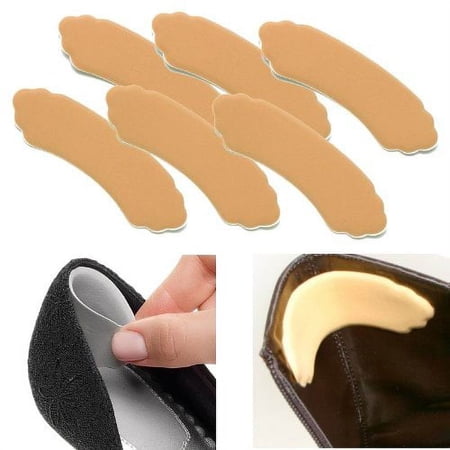 Foot Petals Back of Heel Cushion Inserts, Slim Heel Slip Prevention Shoe Pads, 3 Pairs - Khaki