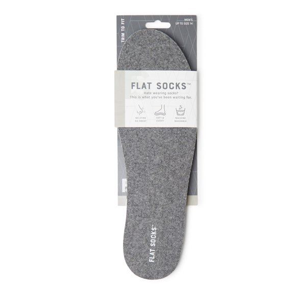 Foot Petals Mens 75177.FLS.00073 Dark Heather Grey Micro Wool Flat Sock