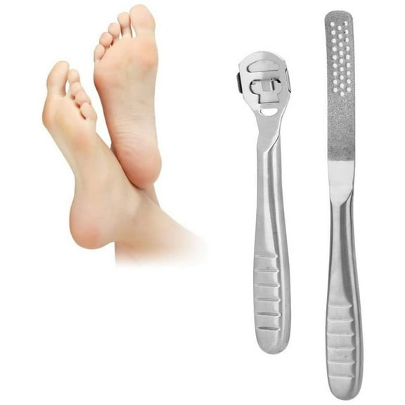 Foot Planer Set,Callus Shaver Feet Remover Scrubber,Artrylin Foot Care Tools,Portable Stainless Steel Cuticle Trimmer,Hard Dry Skin Remover,Set of 2