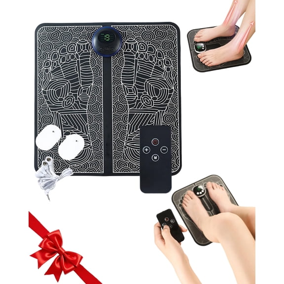 Foot Plate Foot Massager Relaxes Muscles for All-Night Comfort, 8 Massage Modes, 19 Intensity Levels, Smart Auto Power-Off & Safety Features, Remote Control, USB Rechargeable