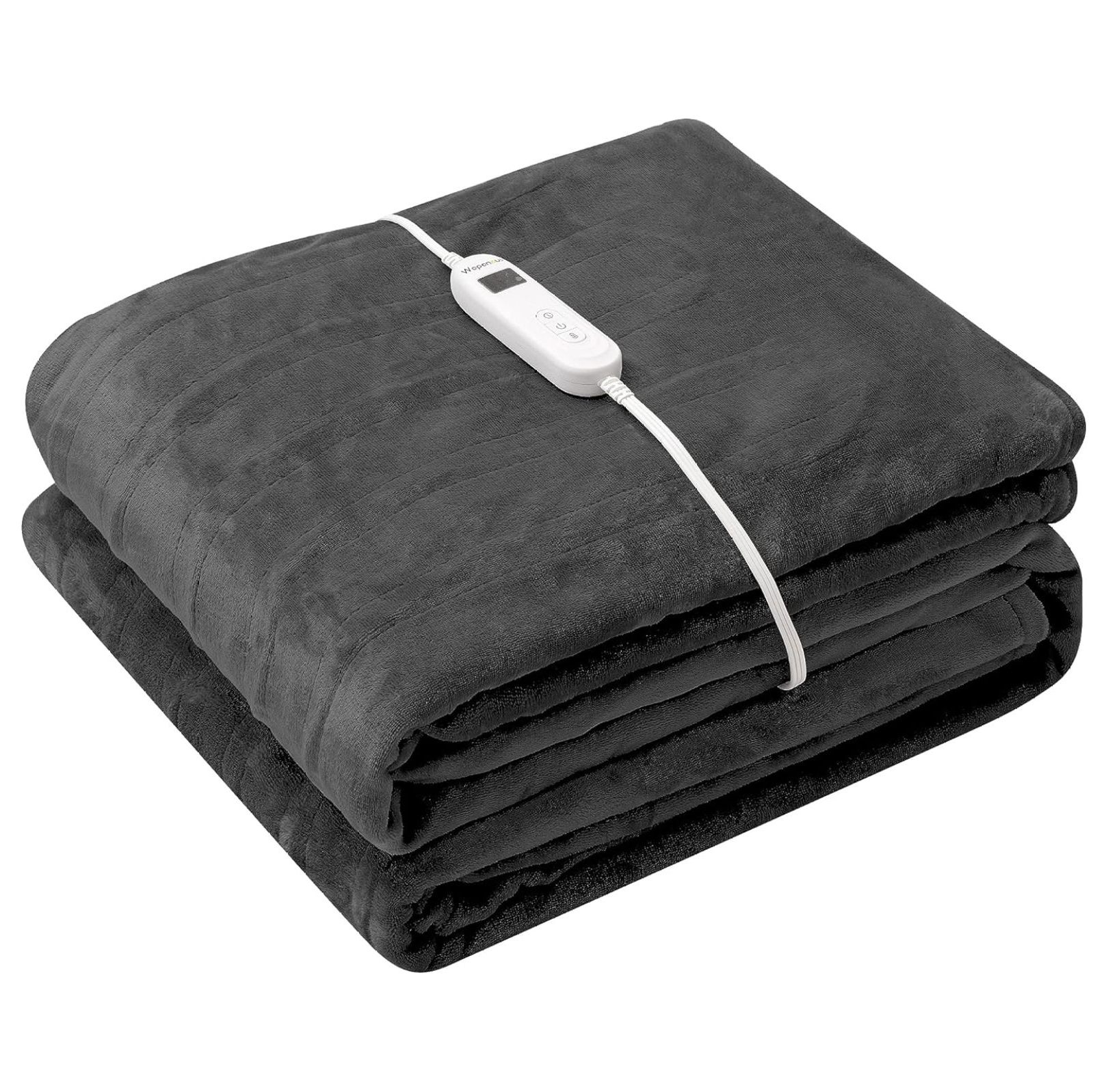 Foot Pocket Heated Blanket Electric Throw with 10 Heating Levels and 4