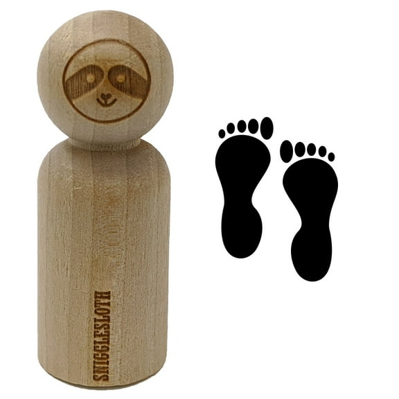 Foot Prints Solid Rubber Stamp for Scrapbooking Crafting Stamping - Small 3/4 Inch