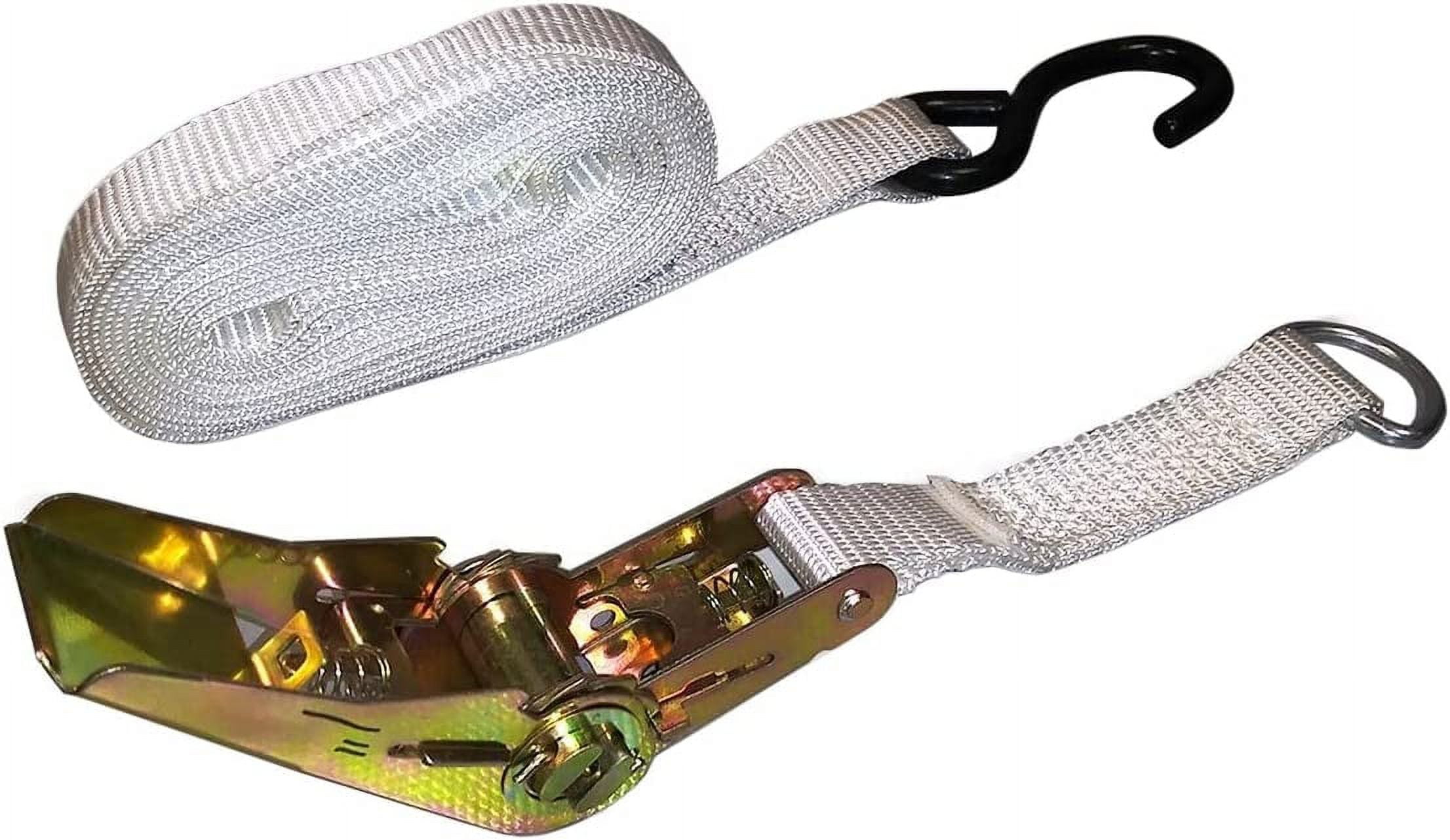 Foot Ratchet Strap with SHook Polyester Tie Down 1" Inch Width