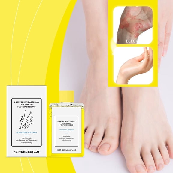 Foot Refreshing Cleanser 3.4 Fl Oz - Foot & Cleansing Liquid 100Ml – Odor Eliminator for Smelly Feet – & – Fresh & Long Lasting, Moisture Lock Formula, Skincare Lotion Makeup Organizers