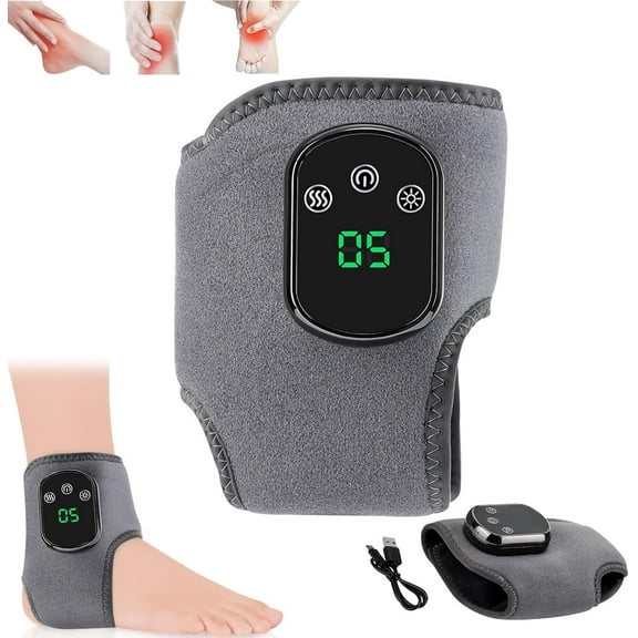 Foot Renew Triple Method Massager, Foot Massager for Neuropathy Made in USA - Wireless & Portable Heated Foot Wrap with 3 Vibration Modes & 5 Heat Levels for Pain Relief