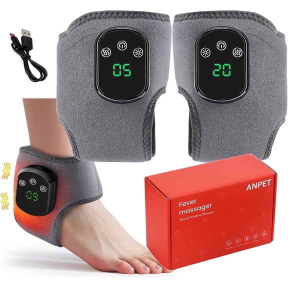 Foot Renew Triple Method Massager - Wireless 3-in-1 Foot Massager with Heat & Vibration, Portable Ankle Wrap for Plantar Fasciitis, Neuropathy, Tendonitis Pain Relief, Cordless & Rechargeable