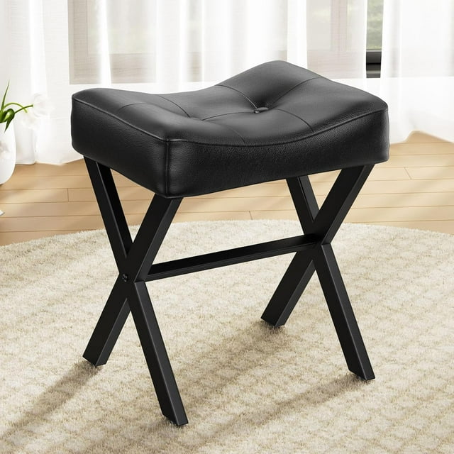Foot Rest, 18 Inch Vanity Stool Vanity Chair Thick Padded Saddle Seat